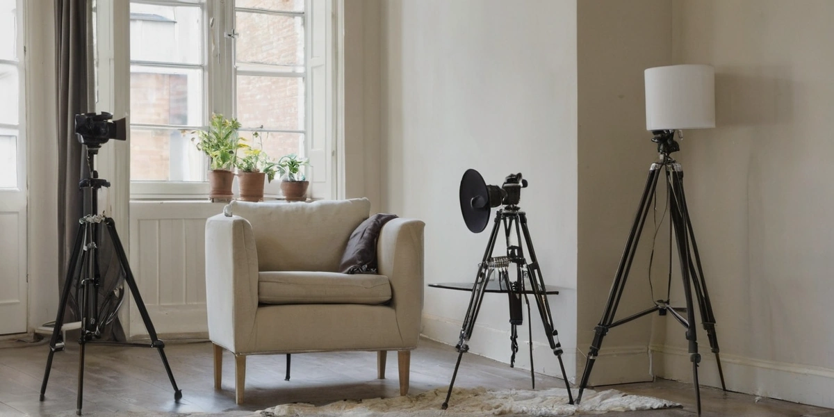 Living room photographed in daylight with a sash window on the left, a grey sofa against the back wall and a low oak table on bare boards